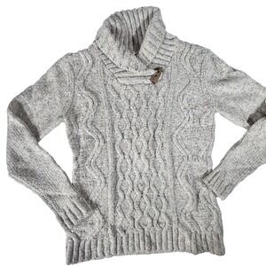 Orvis Fisherman Cable Knit Sweater Women's Small Shawl Collar Pullover‎